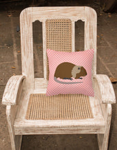 Load image into Gallery viewer, Coypu Nutria River Rat Pink Check Fabric Decorative Pillow BB7879PW1818