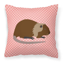 Load image into Gallery viewer, Coypu Nutria River Rat Pink Check Fabric Decorative Pillow BB7879PW1818