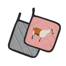 Load image into Gallery viewer, Alpine Goat Pink Check Pot Holders - Set of 2 - Heat-Resistant Kitchen Essentials BB7880PTHD