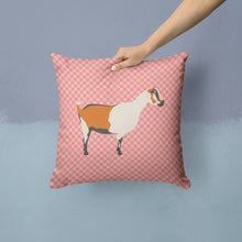 Load image into Gallery viewer, Alpine Goat Pink Check Throw Pillow - 14x14 Decorative Pillow – Art for Your Home &amp; Patio