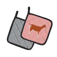 Load image into Gallery viewer, Toggenburger Goat Pink Check Pot Holders - Set of 2 - Heat-Resistant Kitchen Essentials BB7881PTHD