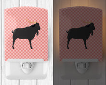 Load image into Gallery viewer, Verata Goat Pink Check Ceramic Night Light BB7882CNL
