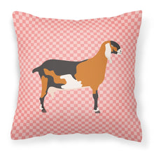 Load image into Gallery viewer, Anglo-nubian Nubian Goat Pink Check Fabric Decorative Pillow BB7883PW1818