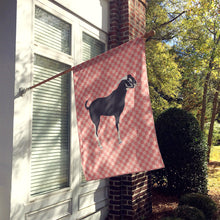 Load image into Gallery viewer, Black Bengal Goat Pink Check Flag Canvas House Size BB7884CHF