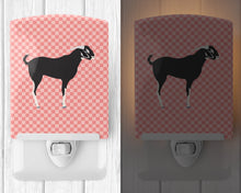 Load image into Gallery viewer, Black Bengal Goat Pink Check Ceramic Night Light BB7884CNL