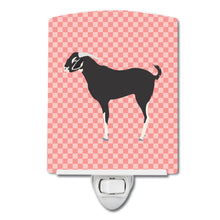 Load image into Gallery viewer, Black Bengal Goat Pink Check Ceramic Night Light BB7884CNL