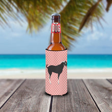 Load image into Gallery viewer, Black Bengal Goat Pink Check   Hugger for slim cans