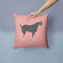 Load image into Gallery viewer, Black Bengal Goat Pink Check Throw Pillow - 14x14 Decorative Pillow – Art for Your Home &amp; Patio BB7884PW1414