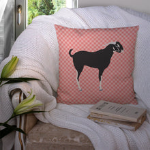 Load image into Gallery viewer, Black Bengal Goat Pink Check Throw Pillow - 14x14 Decorative Pillow – Art for Your Home &amp; Patio BB7884PW1414