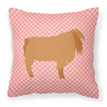Load image into Gallery viewer, American Lamancha Goat Pink Check Fabric Decorative Pillow BB7885PW1818