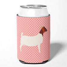 Load image into Gallery viewer, Boer Goat Pink Check Can or Bottle Hugger BB7886CC