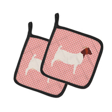 Load image into Gallery viewer, Boer Goat Pink Check Pot Holders - Set of 2 - Heat-Resistant Kitchen Essentials BB7886PTHD