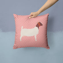 Load image into Gallery viewer, Boer Goat Pink Check Throw Pillow - 14x14 Decorative Pillow – Art for Your Home &amp; Patio BB7886PW1414