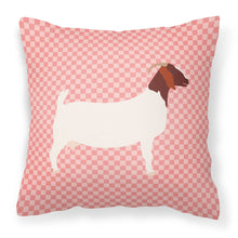 Load image into Gallery viewer, Boer Goat Pink Check Fabric Decorative Pillow BB7886PW1818