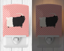 Load image into Gallery viewer, Welsh Black-Necked Goat Pink Check Ceramic Night Light BB7887CNL