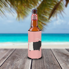Load image into Gallery viewer, Welsh Black-Necked Goat Pink Check   Hugger for slim cans