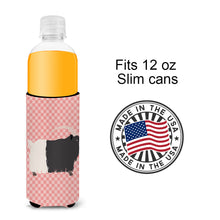 Load image into Gallery viewer, Welsh Black-Necked Goat Pink Check   Hugger for slim cans