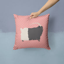 Load image into Gallery viewer, Welsh Black-Necked Goat Pink Check Throw Pillow - 14x14 Decorative Pillow – Art for Your Home &amp; Patio BB7887PW1414