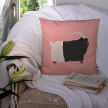 Load image into Gallery viewer, Welsh Black-Necked Goat Pink Check Throw Pillow - 14x14 Decorative Pillow – Art for Your Home &amp; Patio BB7887PW1414