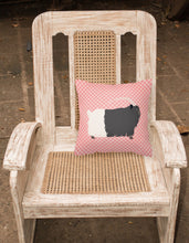 Load image into Gallery viewer, Welsh Black-Necked Goat Pink Check Fabric Decorative Pillow BB7887PW1818
