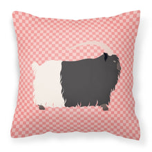 Load image into Gallery viewer, Welsh Black-Necked Goat Pink Check Fabric Decorative Pillow BB7887PW1818
