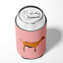 Load image into Gallery viewer, Oberhasli Goat Pink Check Can or Bottle Hugger BB7888CC