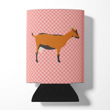 Load image into Gallery viewer, Oberhasli Goat Pink Check Can or Bottle Hugger BB7888CC