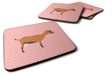 Load image into Gallery viewer, Oberhasli Goat Pink Check Foam Coaster  BB7888FC