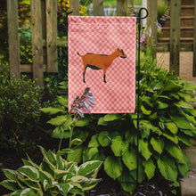 Load image into Gallery viewer, Oberhasli Goat Pink Check Garden Flag - Outdoor Decorative Yard Flag