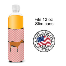 Load image into Gallery viewer, Oberhasli Goat Pink Check   Hugger for slim cans