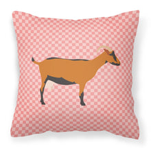 Load image into Gallery viewer, Oberhasli Goat Pink Check Fabric Decorative Pillow BB7888PW1818
