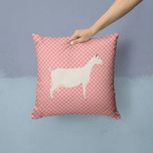 Load image into Gallery viewer, Saanen Goat Pink Check Throw Pillow - 14x14 Decorative Pillow – Art for Your Home &amp; Patio BB7889PW1414