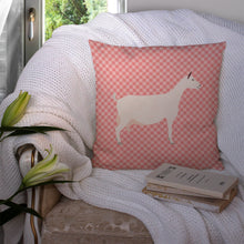 Load image into Gallery viewer, Saanen Goat Pink Check Throw Pillow - 14x14 Decorative Pillow – Art for Your Home &amp; Patio BB7889PW1414