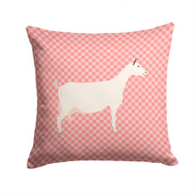 Load image into Gallery viewer, Saanen Goat Pink Check Throw Pillow - 14x14 Decorative Pillow – Art for Your Home &amp; Patio BB7889PW1414