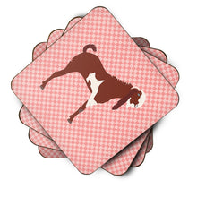 Load image into Gallery viewer, Jamnapari Goat Pink Check Foam Coaster  BB7890FC
