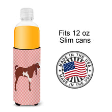 Load image into Gallery viewer, Jamnapari Goat Pink Check   Hugger for slim cans