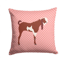 Load image into Gallery viewer, Jamnapari Goat Pink Check Throw Pillow - 14x14 Decorative Pillow – Art for Your Home &amp; Patio BB7890PW1414