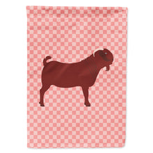 Load image into Gallery viewer, Kalahari Red Goat Pink Check Flag Canvas House Size BB7891CHF