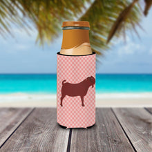 Load image into Gallery viewer, Kalahari Red Goat Pink Check   Hugger for slim cans