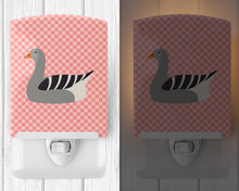 Load image into Gallery viewer, Pilgrim Goose Pink Check Ceramic Night Light BB7893CNL