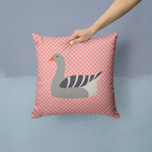 Load image into Gallery viewer, Pilgrim Goose Pink Check Throw Pillow - 14x14 Decorative Pillow – Art for Your Home &amp; Patio BB7893PW1414