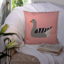 Load image into Gallery viewer, Pilgrim Goose Pink Check Throw Pillow - 14x14 Decorative Pillow – Art for Your Home &amp; Patio BB7893PW1414