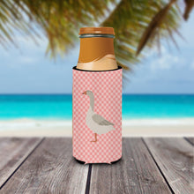 Load image into Gallery viewer, Steinbacher Goose Pink Check   Hugger for slim cans