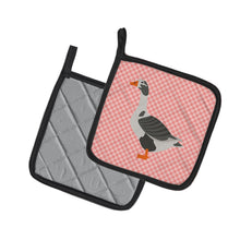 Load image into Gallery viewer, West of England Goose Pink Check Pot Holders - Set of 2 - Heat-Resistant Kitchen Essentials BB7895PTHD