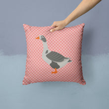 Load image into Gallery viewer, West of England Goose Pink Check Throw Pillow - 14x14 Decorative Pillow – Art for Your Home &amp; Patio BB7895PW1414