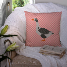 Load image into Gallery viewer, West of England Goose Pink Check Throw Pillow - 14x14 Decorative Pillow – Art for Your Home &amp; Patio BB7895PW1414