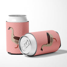 Load image into Gallery viewer, Chinese Goose Pink Check Can or Bottle Hugger BB7896CC