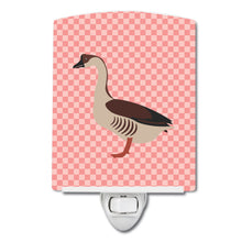 Load image into Gallery viewer, Chinese Goose Pink Check Ceramic Night Light BB7896CNL