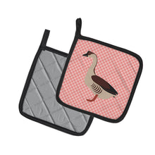 Load image into Gallery viewer, Chinese Goose Pink Check Pot Holders - Set of 2 - Heat-Resistant Kitchen Essentials BB7896PTHD