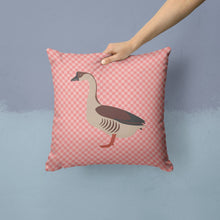 Load image into Gallery viewer, Chinese Goose Pink Check Throw Pillow - 14x14 Decorative Pillow – Art for Your Home &amp; Patio BB7896PW1414